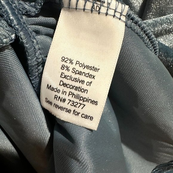 Lauren Conrad LC Blue Velvet Long Sleeve Dress Smocked Top Medium Women Babydoll - Picture 3 of 4